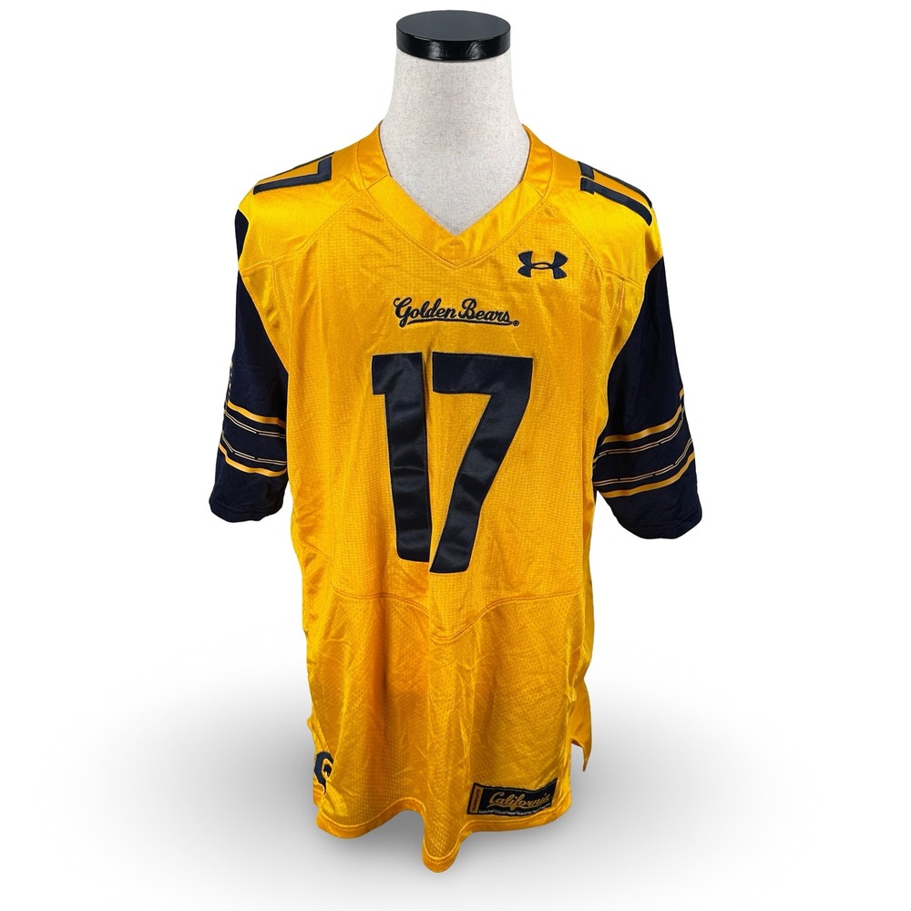 Under Armour Cal Golden Bears Football Jersey Mens XL Yellow Blue‎ 17 HeatGear